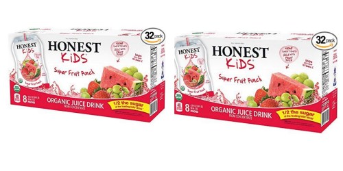 Amazon: HONEST Kids Organic Juice Drink in Super Fruit Punch Pouches, 32 Pack Only $11.37 Shipped