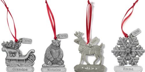 Lands’ End: 50% Off One Item = $7.25 Personalized Pewter Ornament + $14.25 Needlepoint Stocking