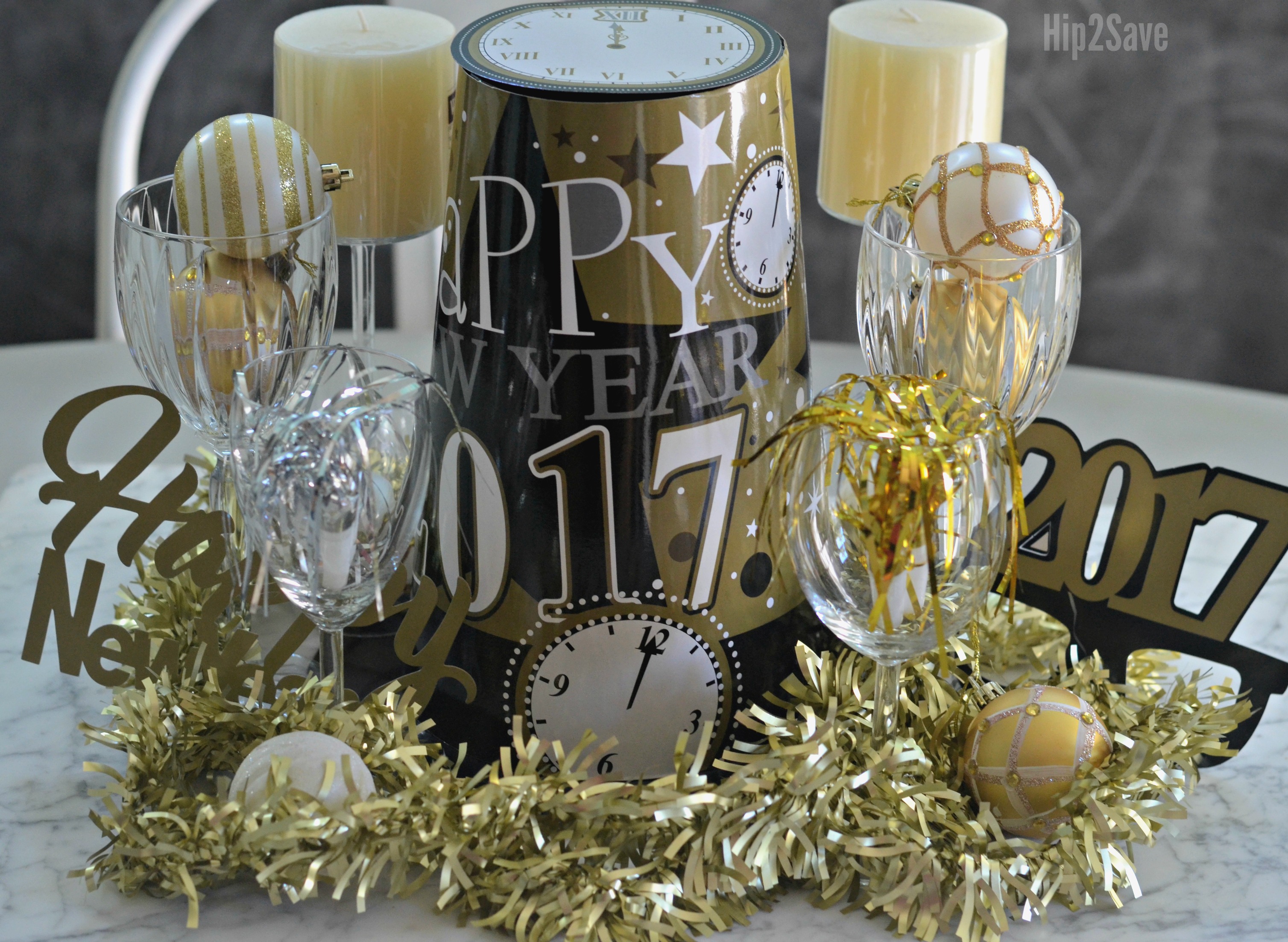 New Year's Eve Centerpiece Idea (Using Dollar Store Items)