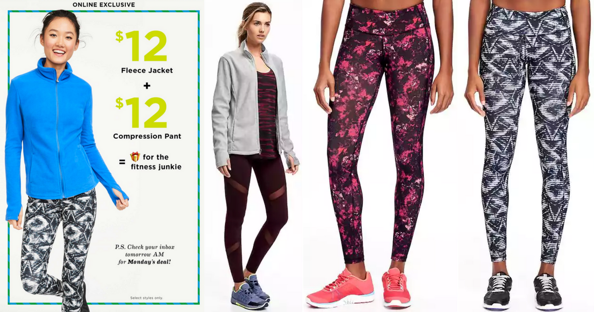 Extra High-Waisted PowerChill Two-Tone Compression Leggings for Women | Old  Navy