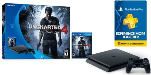 Gamestop: PS4 Slim Uncharted 4 Bundle + 12-Month PlayStation Plus Code Only $249.99 Shipped