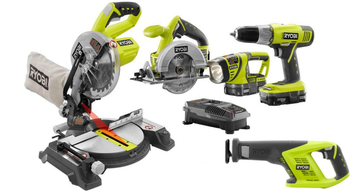 Home Depot: Ryobi ONE+ 5-Tool Kit w/ Miter Saw Only $199 Shipped