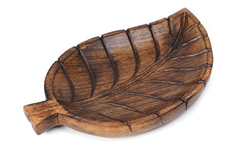 Wood Leaf Serving Platter 