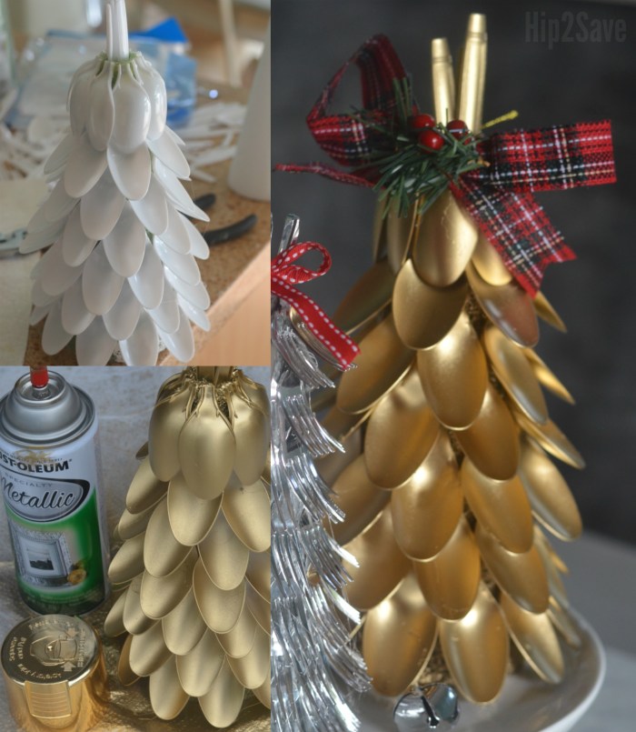 Plastic Spoon & Fork Christmas Trees (Easy Dollar Store Christmas