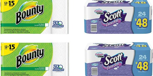 Staples: Bounty Paper Towels Only 80¢ Per Large Roll + Nice Deal on Scott Extra Soft 24ct Bath Tissue