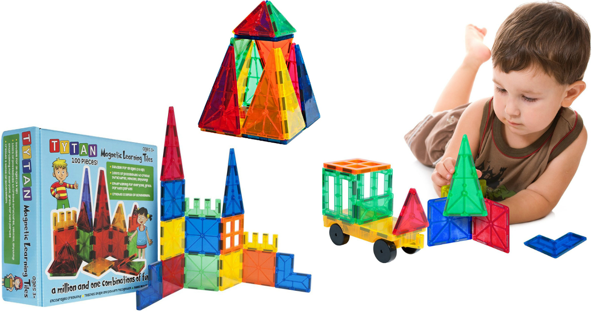 Tytan magnetic learning tiles building set with 100 hot sale pieces