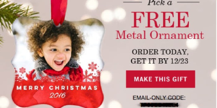Tiny Prints: Possible Free Metal Ornament Offer (Check Your Inbox)