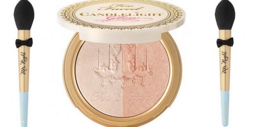 Too Faced Candlelight Glow Highlighting Powder AND Mr. Right Brush Set $45 Shipped ($66 Value!)