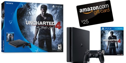 PlayStation 4 Slim Uncharted 4 Bundle + $25 Amazon Gift Card Only $249.96 Shipped (Regularly $299.96)