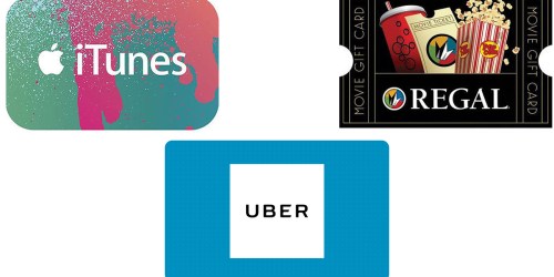 Save on Gift Cards: iTunes, Uber, Macy’s, Regal Cinemas, AMC & More