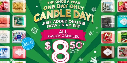 Bath & Body Works: *HOT* 3-Wick Candles Only $8.50 (Regularly $22) – LIVE ONLINE