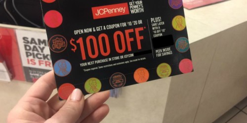 JCPenney: Get a Coupon For $10, $20 or $100 Off (In-Store Only, Today & Tomorrow)
