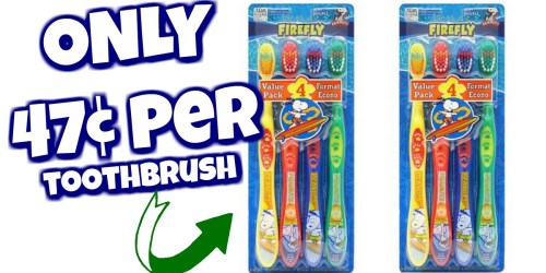 Target.com: TWO Firefly Toothbrush 4-Packs Only $3.74 Shipped (47¢ Per Toothbrush)