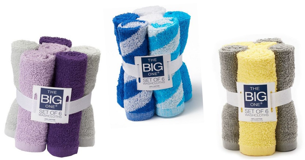Kohl's Cardholders The Big One 6Pack Washcloths 2.79 Shipped
