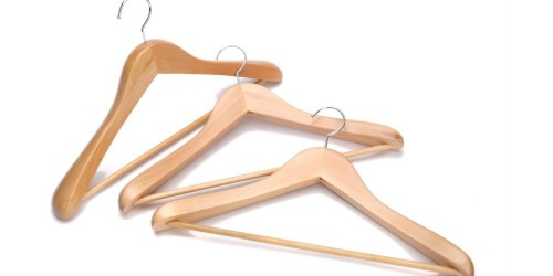 Amazon: J.S. Hanger 3-Pack Non-Slip Wooden Hangers Only $9.99 (Best Price)