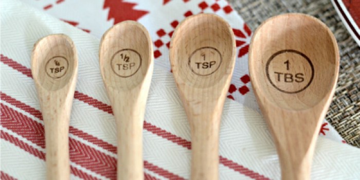 Amazon Lightning Deal: 4-Pack of Long Handle Wooden Measuring Spoons $19.99 (LOVE These!)