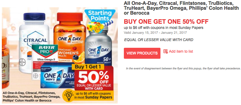 5 NEW Vitamin Coupons = One A Day Multivitamins Only $3 49 Each at CVS