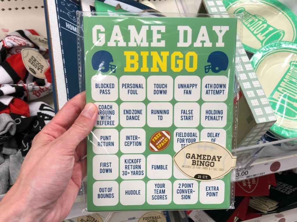 Game Day Bingo card