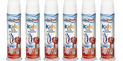 Amazon: Pack of Six Aquafresh Kids Bubblemint Toothpastes Only $1.68 Each Shipped