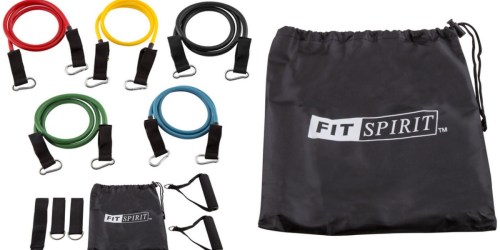 Amazon: Fit Spirit Fitness Exercise Resistance Bands Only $11.99 (Includes 5 Bands & Carrying Bag!)