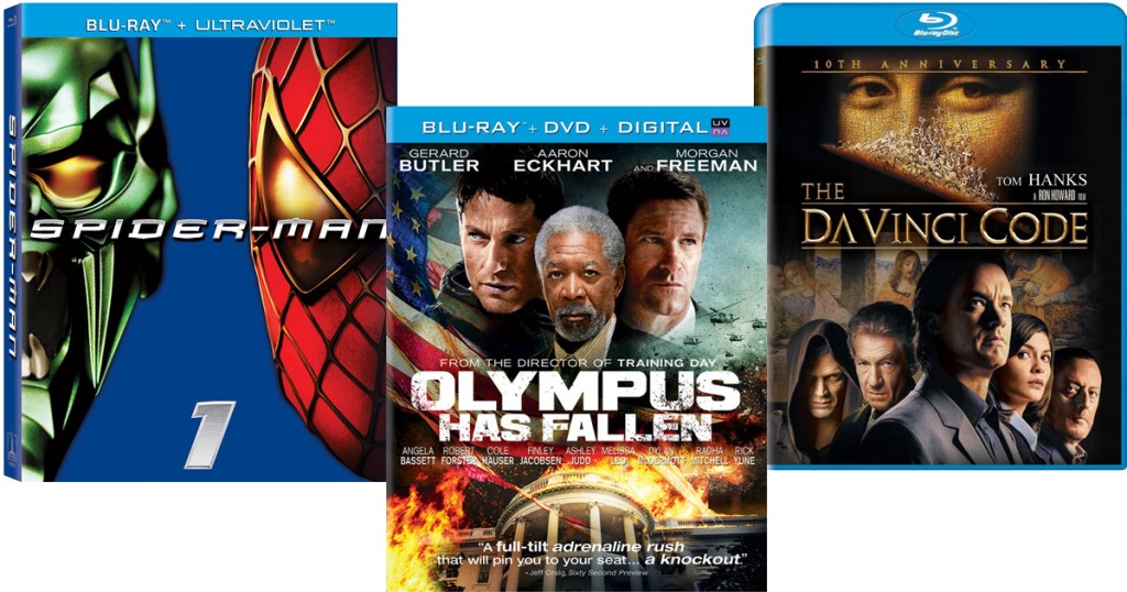 Blu-ray Movies - Spider-Man, Olympus Has Fallen, The DaVinci Code