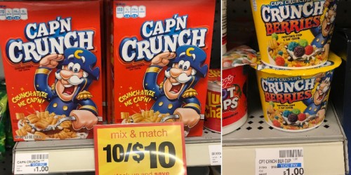 CVS: Quaker Cap’n Crunch Cereal 5.5oz Boxes OR 1.3oz Cups Just 50¢ Each
