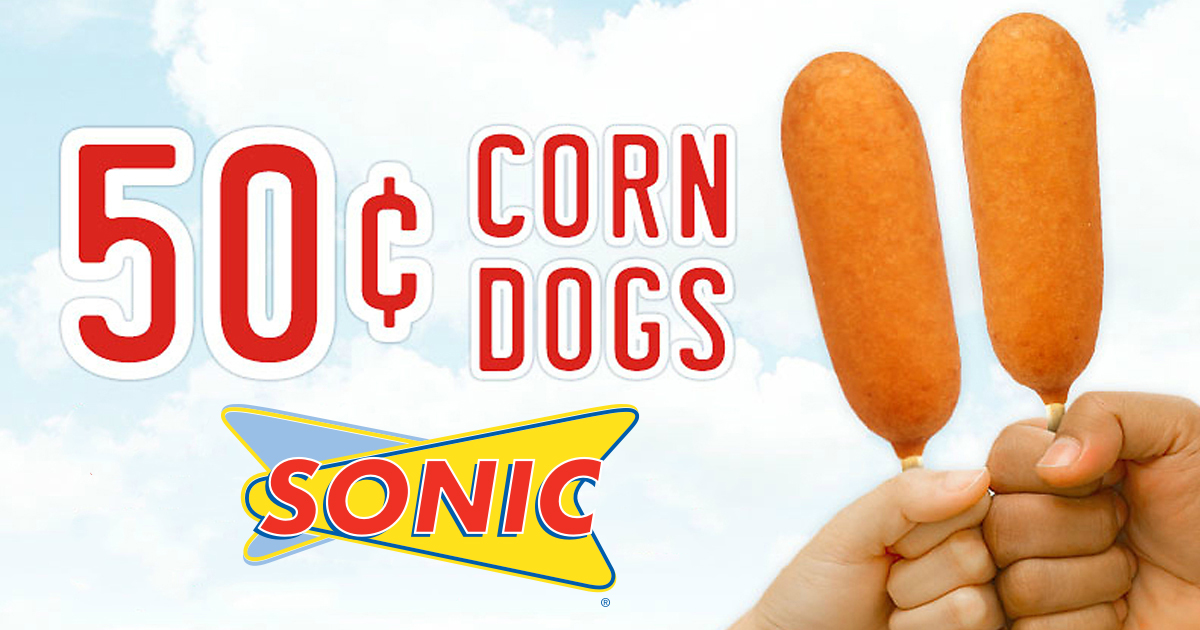 Sonic DriveIn 50¢ Corn Dogs (June 22nd)