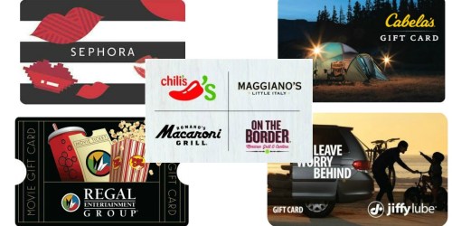 eBay: BIG Savings on Gift Cards (Including Cabela’s, Regal, Chili’s and More)