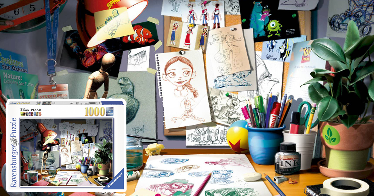 Ravensburger Disney Pixar: The Artist's Desk 1,000 Piece Puzzle Only $12.69  (Regularly $19.99)
