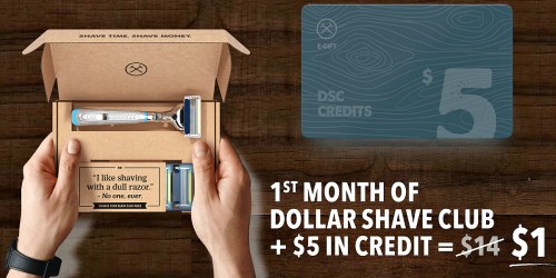 Dollar Shave Club: *HOT* 1 Razor Handle AND 4 Cartridges ONLY $1 Shipped + Free $5 Credit