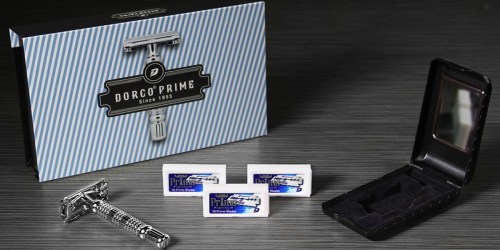 Dorco Prime Starter Set $12.50 Shipped (Includes Shaver, 30 Double Edge Blades & Travel Case)