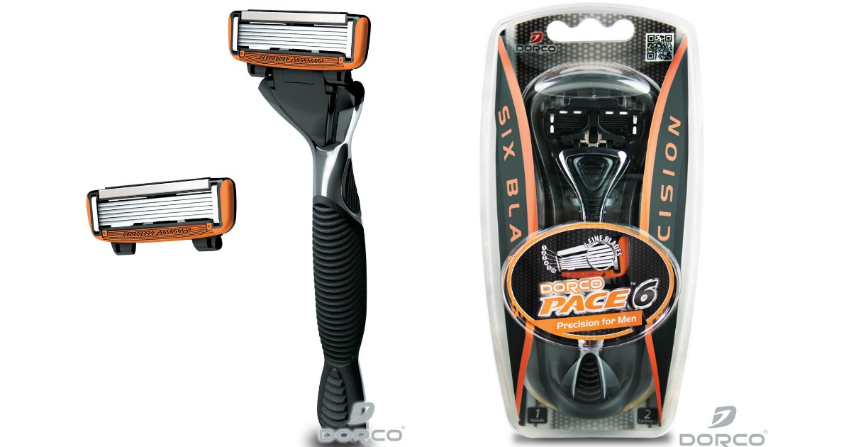 Dorco Pace 6 Razor Handle AND 2 Cartridges Only 2.99 Shipped