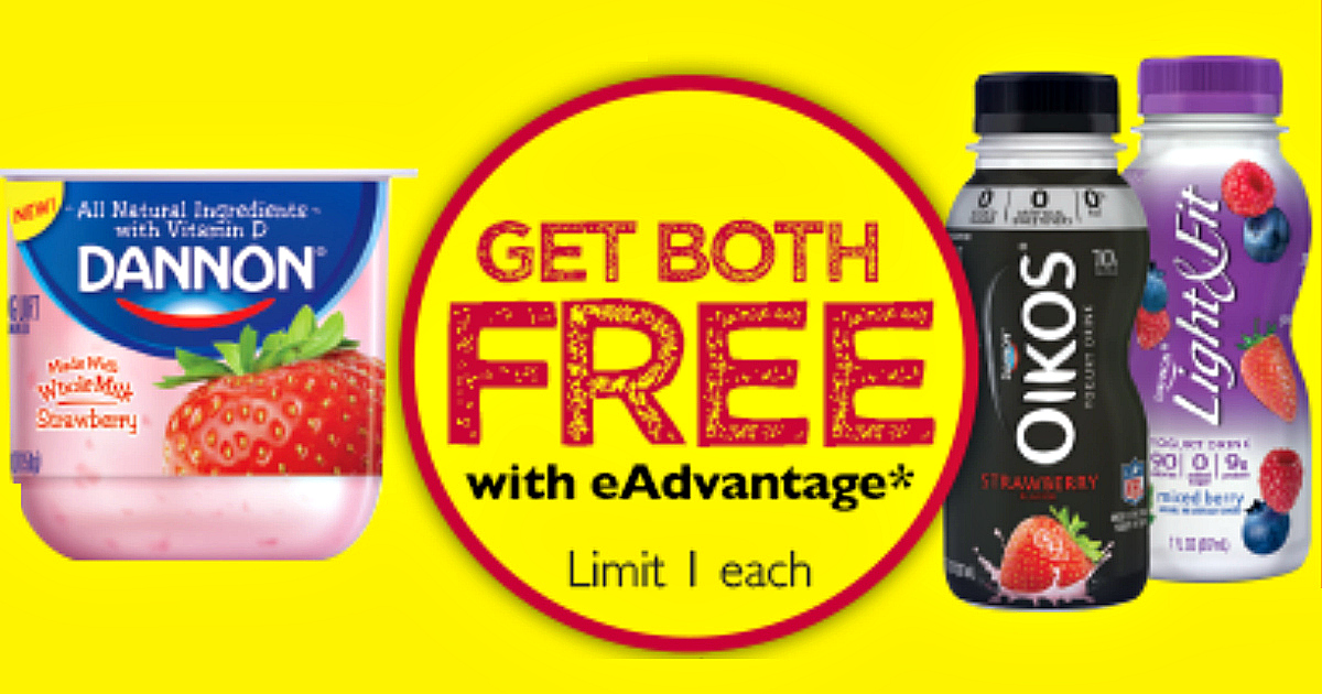 Giant Eagle FREE Dannon Whole Milk Yogurt AND Smoothie Drink eCoupons