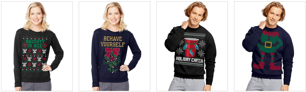 hanes holiday sweatshirts