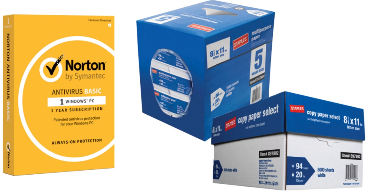Staples Great Deals on Norton AntiVirus Software, Paper & More