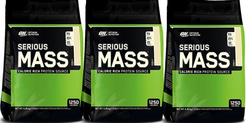 Amazon: Optimum Nutrition Serious Mass Protein Powder 12 Pound Bag Only $35.98 Shipped