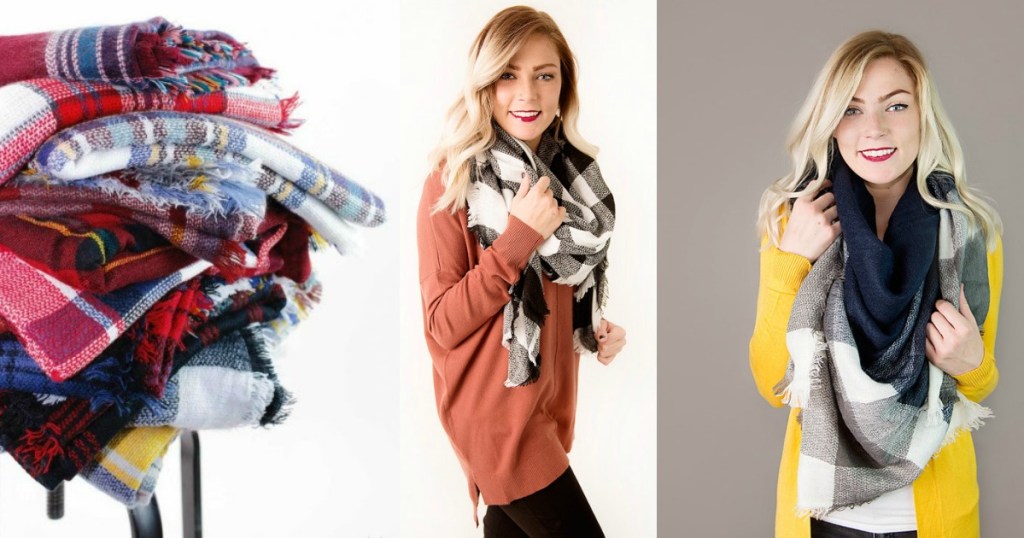 Cents of Style Plaid Blanket Scarves 