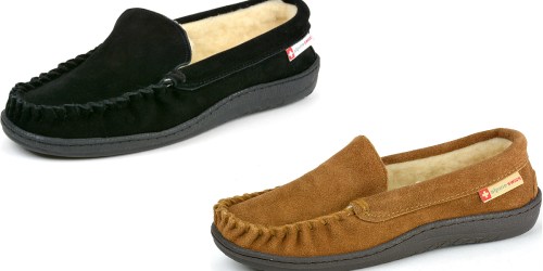 Men’s Suede Shearling Moccasin Slippers Just $12.99 Shipped (Regularly $38)