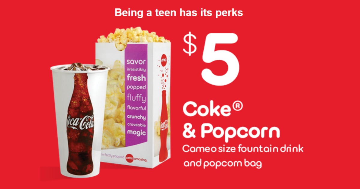 AMC Theaters Drink & Popcorn Just 5 for Teens (Student ID Required)