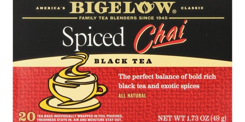 Amazon: 6 Pack Bigelow Spiced Chai Tea 20-Count Boxes Only $2.42 – Add On Item (Just 40¢ Per Box)