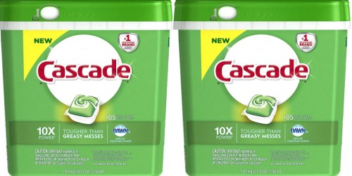 Amazon: Cascade ActionPacs Dishwasher Detergent 105-Count Only $13.90 Shipped (Just 13¢ Per Load)