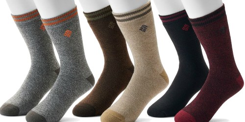 Kohl’s Cardholders: Men’s Columbia 2-Pack Thermal Socks Only $3.60 Shipped (Reg. $12)