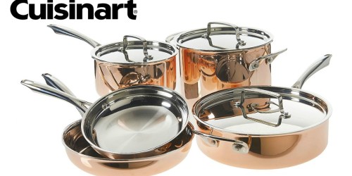 Amazon: Cuisinart 8-Piece Copper Cookware Set Only $119.99 Shipped (Regularly $400)