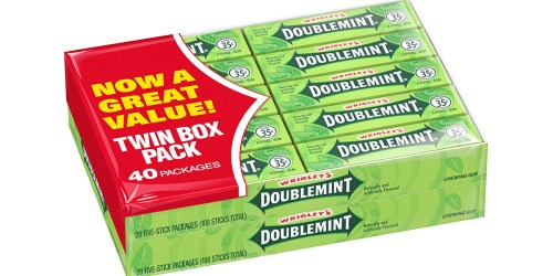 Amazon: 40 Wrigley’s Doublemint Chewing Gum 5-Piece Packs Only $6.64 Shipped (Just 17¢ Per Pack)