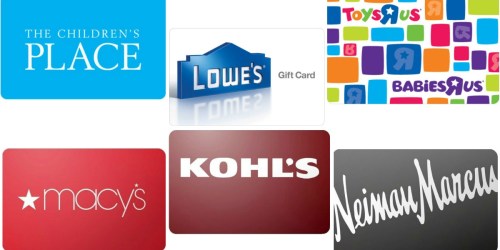 eBay: Save on Gift Cards (Lowe’s, The Children’s Place, ToysRUs, Macy’s & More)