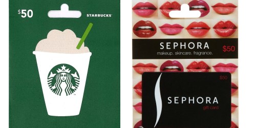 Amazon: *HOT* $50 Gift Cards Only $41.37 Shipped (Starbucks, Sephora, Whole Foods & More)