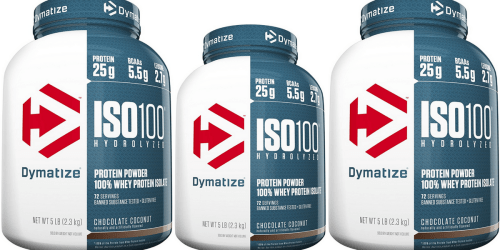 Amazon: Dymatize Iso 100 Chocolate Coconut Whey Protein Powder 5 Pound Container Only $19.42