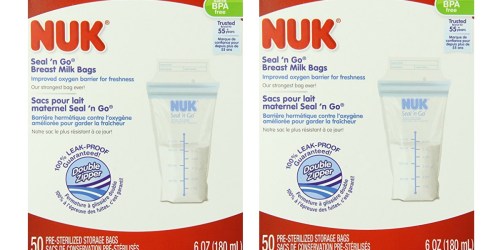 NUK Seal ‘n Go Breast Milk Bags 50 Count Pack Only $4.19 (Regularly $8.49)