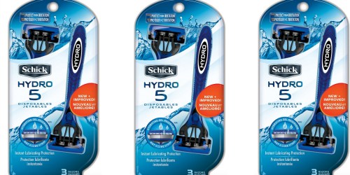 Amazon: Schick Hydro 5 Men’s Disposable Razors 3-Count Only $3.69 Shipped
