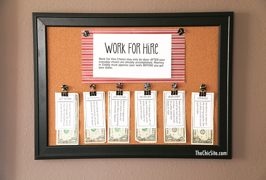 "Work for Hire" DIY Chore Chart